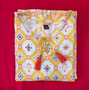 Straight Cotton Kurta With Dupatta