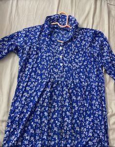 Blue Floral Print Shirt