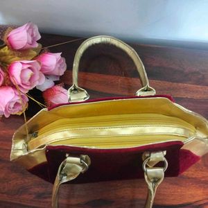 Red Velvet Handbag