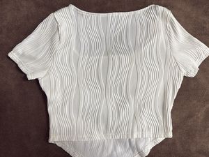 White Textured Crop Top