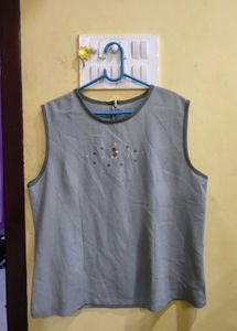 Sleeveless Grey Top
