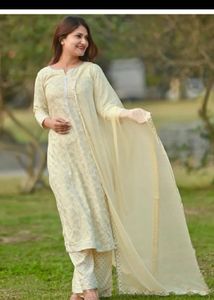 White Heart Print Kurta