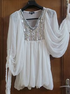 (50%)Price Drop🥳White Tunic Cum Dress🤍