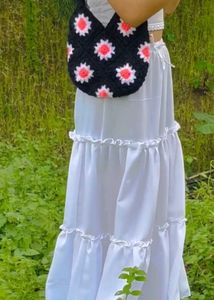 White Long Maxi Skirt And Top
