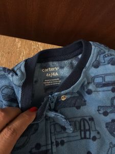 Cute Car Print fleece Onesie