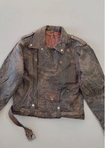 Vintage Brown Leather Biker Jacket