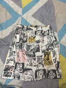 Comic Print Mini Skirt