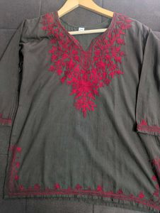 Embroidered Brown Kurti