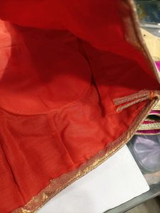 Orange Colour Blouse With Sleeves Inside...
