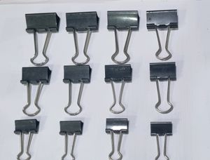 Black Binder Clips - 12