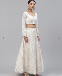 White Embroidered Lehenga Set