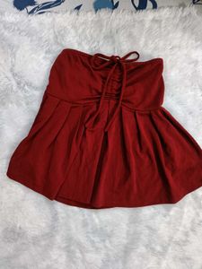 Red Tube top with rubber lining