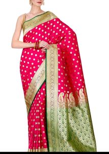 Beautiful Rani pink silk saree