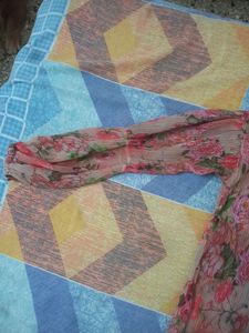 Floral Print Top &amp; Scarf Set