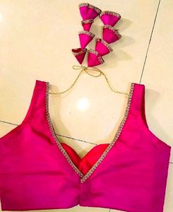 tafeta silk blouse with lace (paded)
