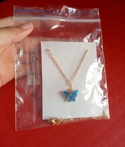Blue Butterfly Pendant Necklace