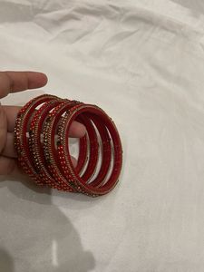 Red &amp; Gold Bangle Set