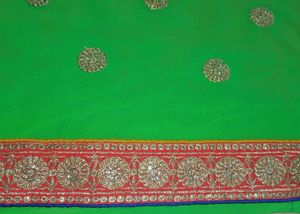 Green Embroidered Saree