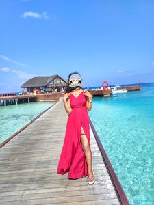 Maroon Slit Date Dress