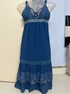 Navy Blue Fit Flared One Piece