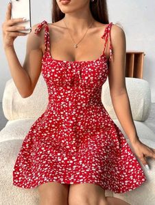 Newme Floral Red Mini Dress