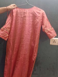 Peach Embroidered Kurti