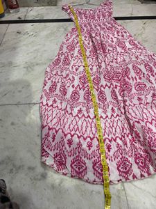 Pink &amp; White Maxi Dress