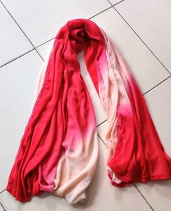 Cream & Red Ombre Scarf