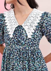 A-Line Blue Mini Dress