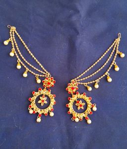 🔴Price Drop Long Round Earrings Jhumka Red/Gold