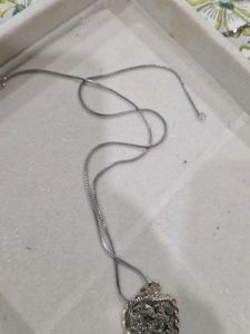 Pyrite Pendant With Silver Chain