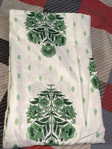 Green Floral Print Fabric Cotton