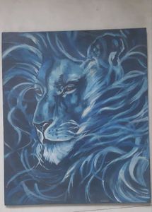 HAND PAINTED - LION on canvas