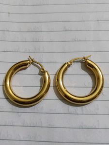 Golden water proof Chunky Hoop Earrings