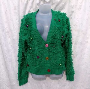 Oversized Christmas Tree Cardigan 💚