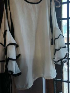 White Cold Shoulder Top