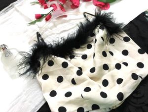 Polka Dot Feather Trim Top