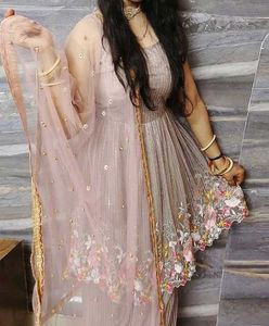 Floral Embroidered Dress and Pants Set