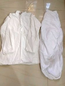 White Kurta Pajama Set,Two Times Used
