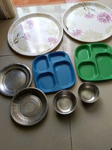 Plates Combo With Steel Bowls