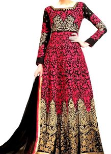 Anarkali Gown Embroidered Semi stitched