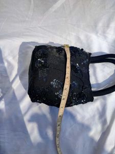 Sasha New York Black Beaded Fringe Wristlet Bag