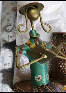 Metal Girl Doll wit pen stand No Coins