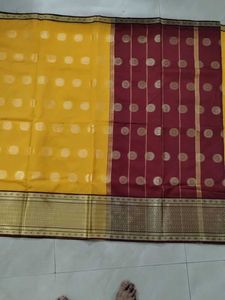 Fabulous Silk Saree With Zari Border.