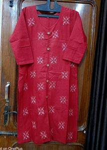 🇳🇿💫❤️Red Printed Kurti Elegant Work