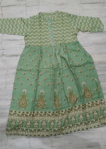 Green Floral Print Dress
