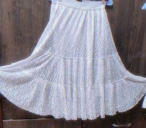 Flared Midi White skirt Korean/Vintage