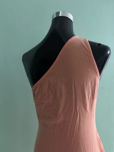 Peach One Shoulder Dress
