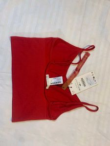 Red Seamless Crop Top