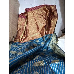 Elegant Blue Banarasi Silk Saree